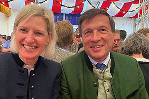 Angelika Niebler mit Erdings Oberbürgermeister Max Götz