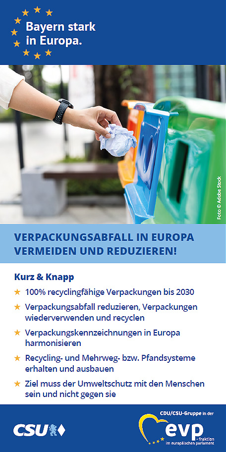 Verpackungsabfall in Europa vermeiden und reduzieren!